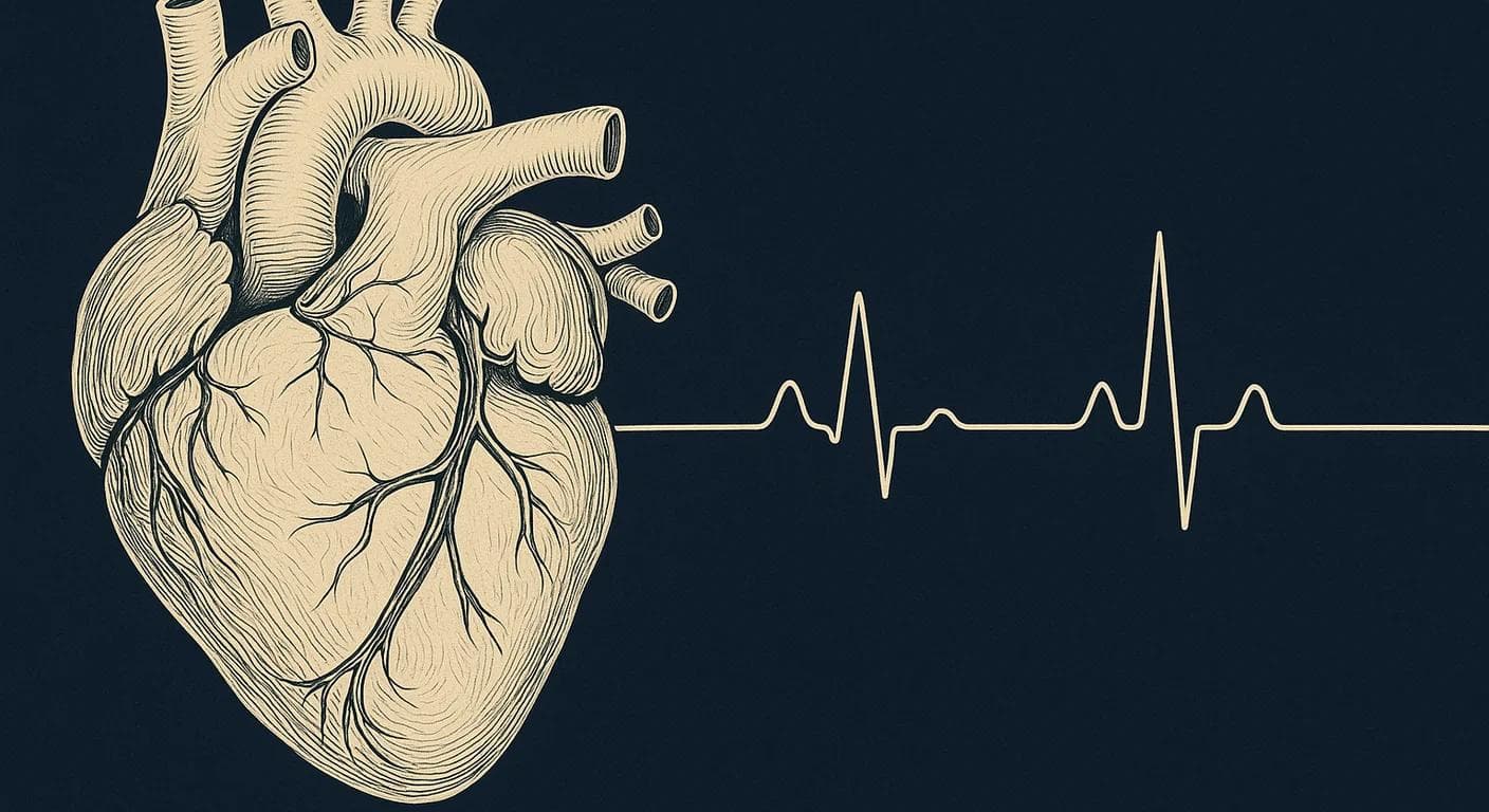 Editorial anatomical illustration for heart and metabolic health topics.
